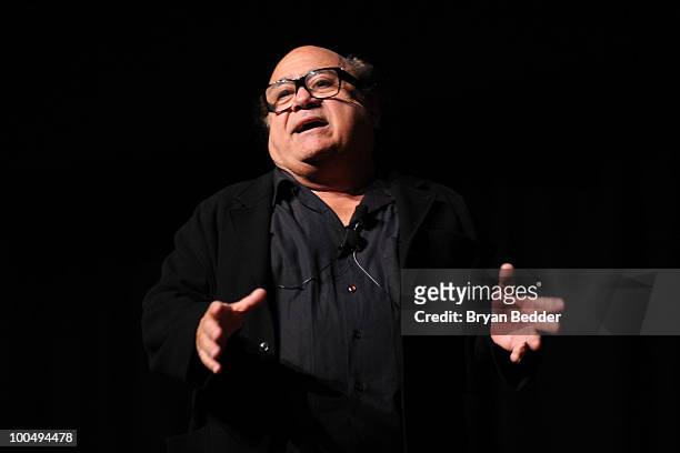 Actor Danny DeVito speaks onstage at the The Film Society of Lincoln Center's 37th Annual Chaplin Award gala at Alice Tully Hall on May 24, 2010 in...