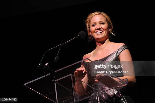 Actress Erika Christensen speaks onstage at the The Film Society of Lincoln Center's 37th Annual Chaplin Award gala at Alice Tully Hall on May 24,...