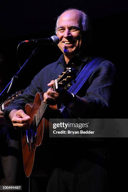 Musician Jimmy Buffett performs onstage at the The Film Society of Lincoln Center's 37th Annual Chaplin Award gala at Alice Tully Hall on May 24,...