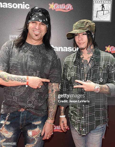 Michael Godard and DJ Ashba attend the "Sk8 For Life" benefit at Fantasy Factory on May 22, 2010 in Los Angeles, California.