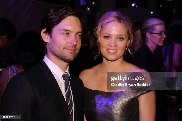 Actors Tobey Maguire and Erika Christensen attend the The Film Society of Lincoln Center's 37th Annual Chaplin Award gala at Alice Tully Hall on May...