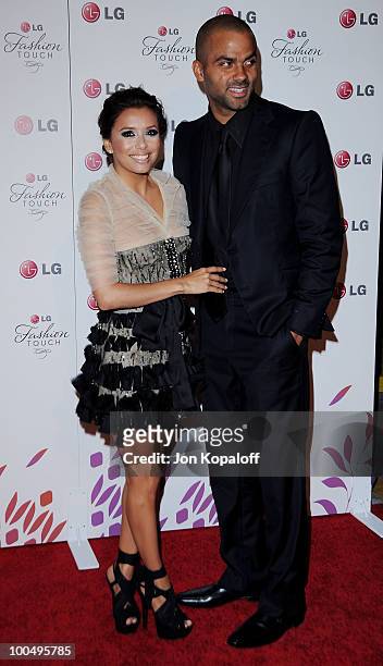 Actress Eva Longoria Parker and husband NBA player Tony Parker arrive at Victoria Beckham And Eva Longoria Parker Host New LG Phones Launch Partyat...