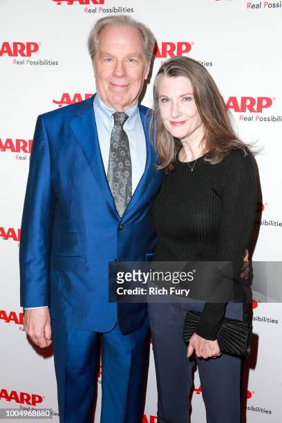 Michael McKean and Annette O'Toole attend the AARP TV For Grownups Honors at Sunset Tower on July 24, 2018 in Los Angeles, California.