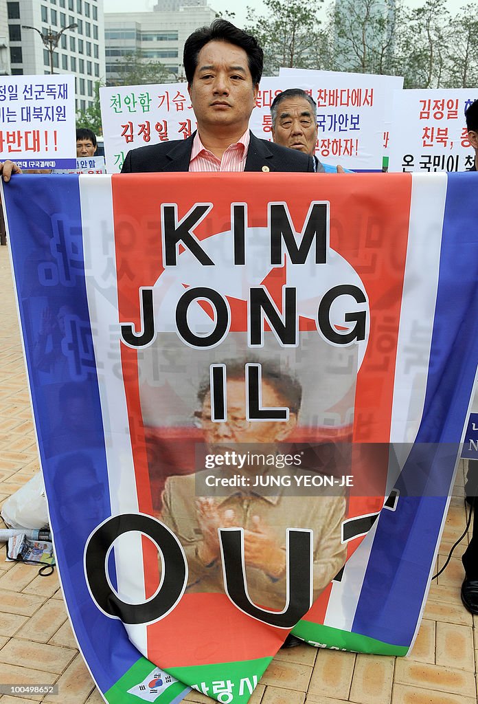 A South Korean conservative activist hol