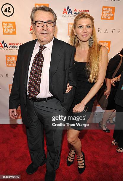 Director Milos Forman and Martina Zborilova attend the The Film Society of Lincoln Center's 37th Annual Chaplin Award gala at Alice Tully Hall on May...