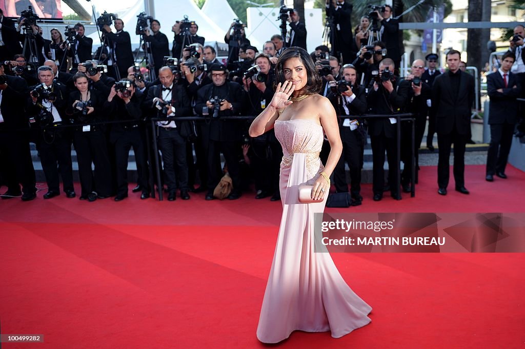 Mexican actress Salma Hayek arrives for