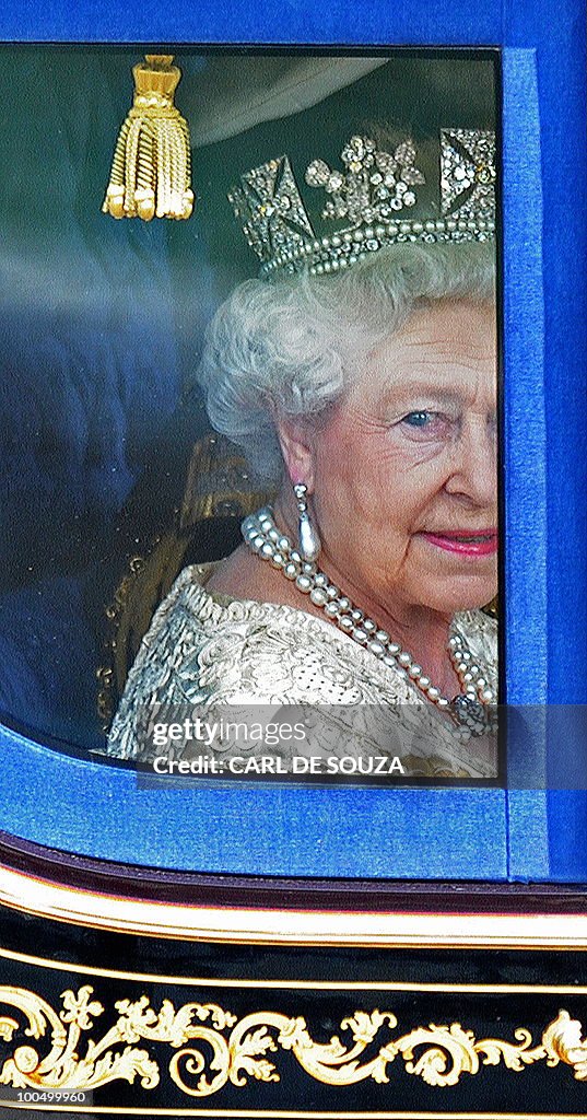 Britain's Queen Elizabeth II, is driven