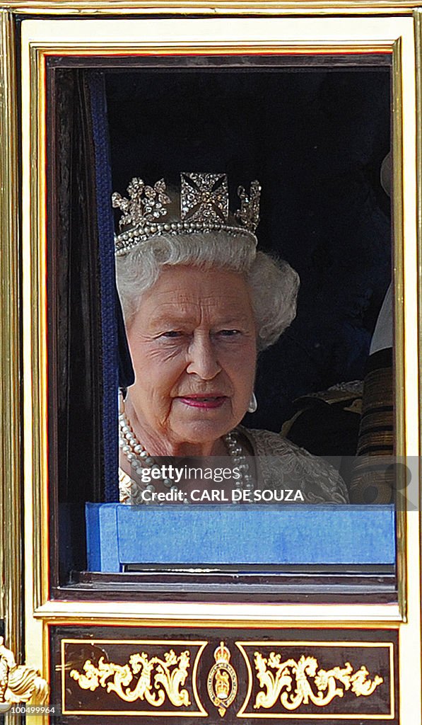 Britain's Queen Elizabeth II, is driven