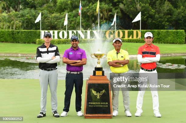 From left : John Catlin of USA, Shiv Kapur of India, Thongchai Jaidee of Thailand and Phachara Khongwatmai of Thailand pictured during photocall...