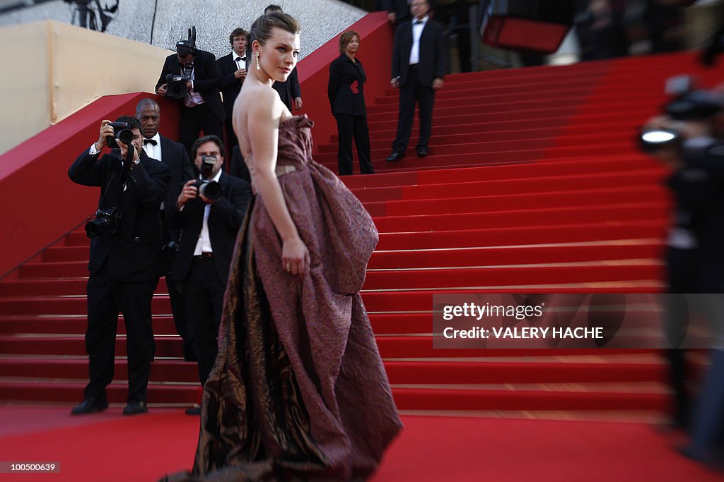 US model Milla Jovovich arrives for the