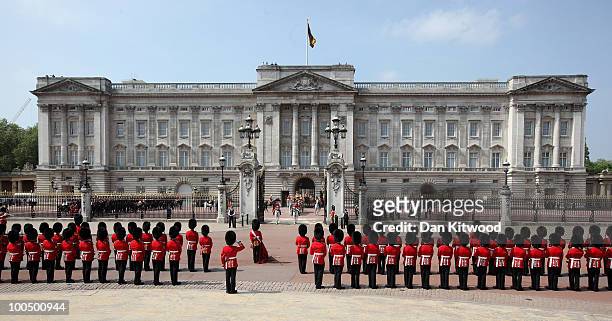 Britain's Queen Elizabeth II leaves Buckingham Palace in central London to address Parliament at the official State Opening of Parliament ceremony at...