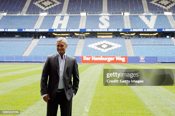 Head coach Armin Veh pose after the press conference to present the new head coach Armin Veh and the new sport director Bastian Reinhardt of...