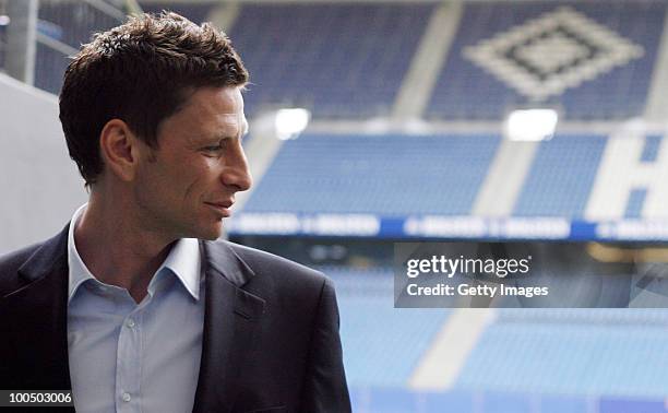 Sport director Bastian Reinhardt looks on after the press conference to present the new head coach Armin Veh and the new sport director Bastian...