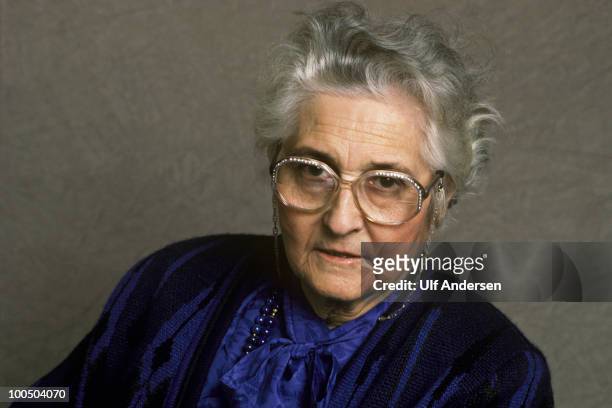 French pedo psychiatrist Francoise Dolto during portrait session held on october 24, 1988.