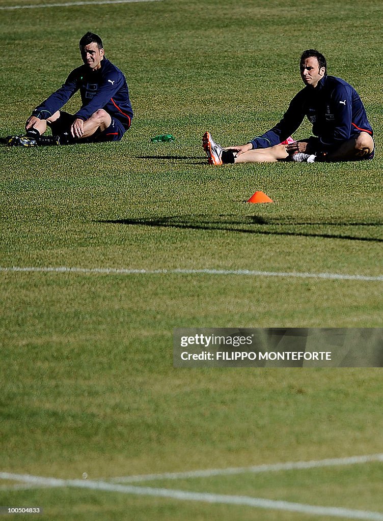 Italy's soccer team forwards Antonio Di