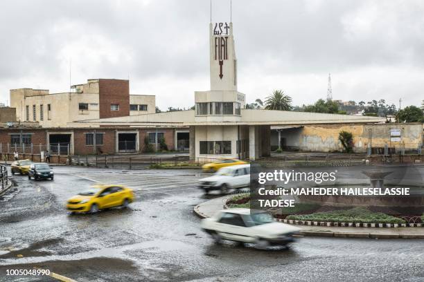 This photo taken on July 21, 2018 shows a roundabout of the Eritrean capital Asmara. Located at over 2000 metres above sea level, the capital of...