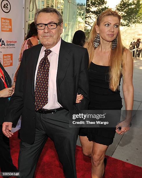 Director Milos Forman and Martina Zborilova attend the The Film Society of Lincoln Center's 37th Annual Chaplin Award gala at Alice Tully Hall on May...
