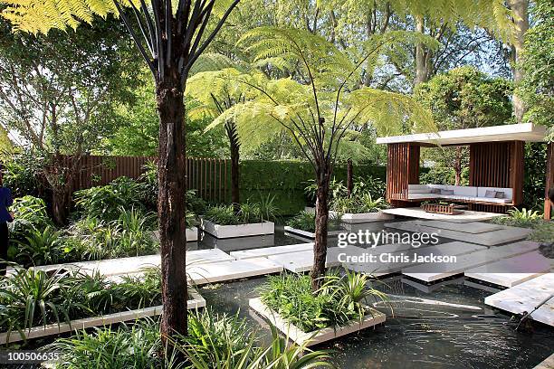 General view of the Tourism Malaysia Garden at Chelsea Flower Show on May 25, 2010 in London, England.The Royal Horticultural Society flagship flower...