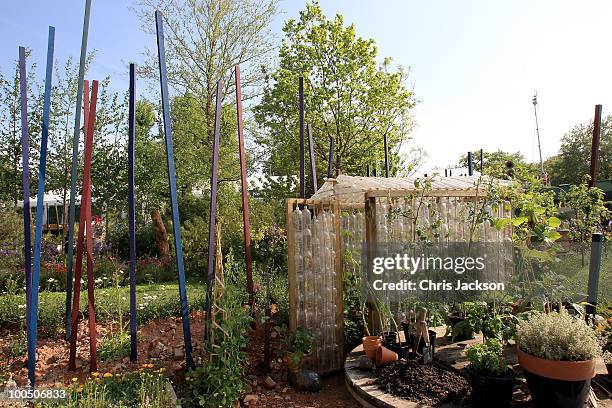 General view of the the Eden Project's Places of Change Garden at Chelsea Flower Show on May 25, 2010 in London, England.The Royal Horticultural...