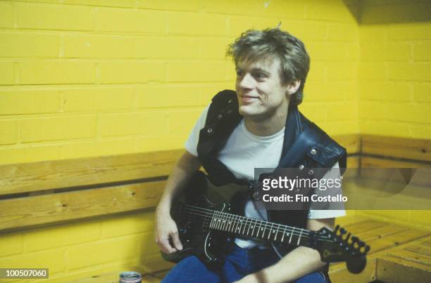 Canadian singer Bryan Adams backstage circa 1985.