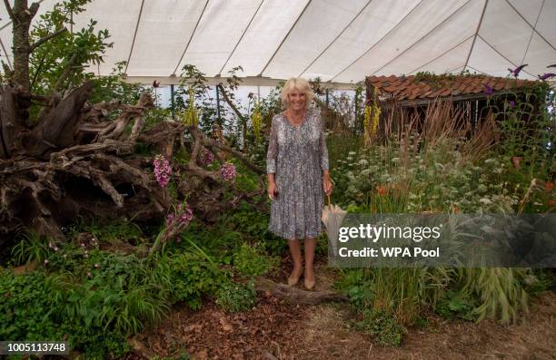 Camilla, Duchess of Cornwall visit Sandringham Flower Show 2018 at Sandringham House on July 25, 2018 in King's Lynn, England.