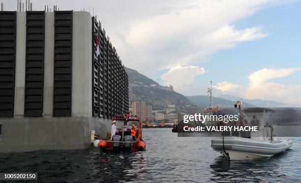 Andre Casiraghi, Martin Bouygues, Head of SAM L'Anse du Porter Guy Thomas Levy-Soussan Archbishop of Monaco Bernard Barsi, Monaco Minister of State...