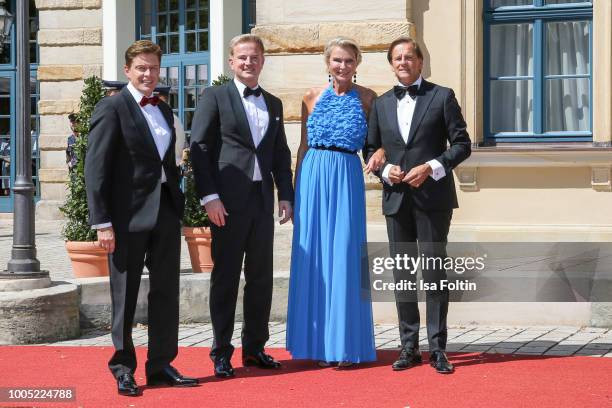 Stephanie von Pfuel, Edmond Fokker and guests during the opening ceremony of the Bayreuth Festival at Bayreuth Festspielhaus on July 25, 2018 in...