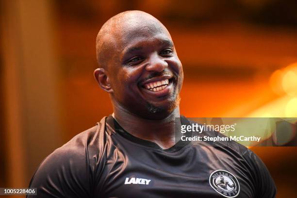 London , United Kingdom - 25 July 2018; Dillian Whyte during a public workout event at Westfield Stratford City prior his Heavyweight contest against...