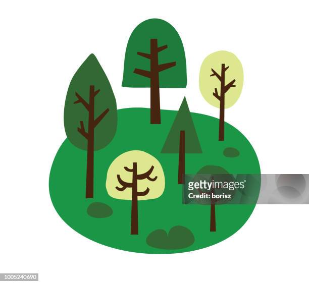 illustrazioni stock, clip art, cartoni animati e icone di tendenza di alberi - grove