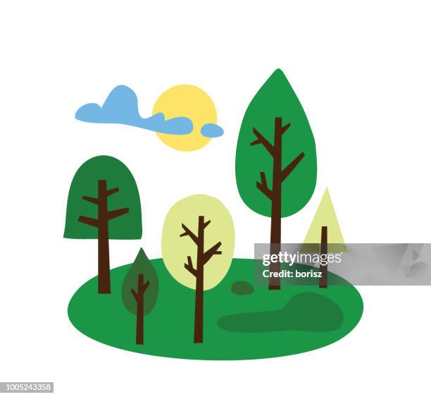 trees - tree line stock illustrations