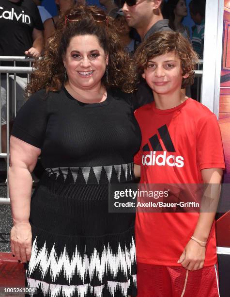 Actress Marissa Jaret Winokur and son Zev Winokur arrive at the Los Angeles premiere of Warner Bros. Animations' 'Teen Titans Go! To the Movies' at...