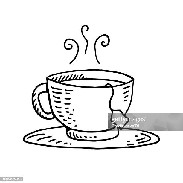 ilustraciones, imágenes clip art, dibujos animados e iconos de stock de ilustración de dibujado a mano de bolso de té - taza de té