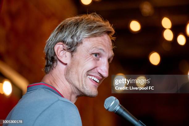 Sami Hyypia attends Liverpool Legends in New York at the 11th street bar on July 25, 2018 in New York City.
