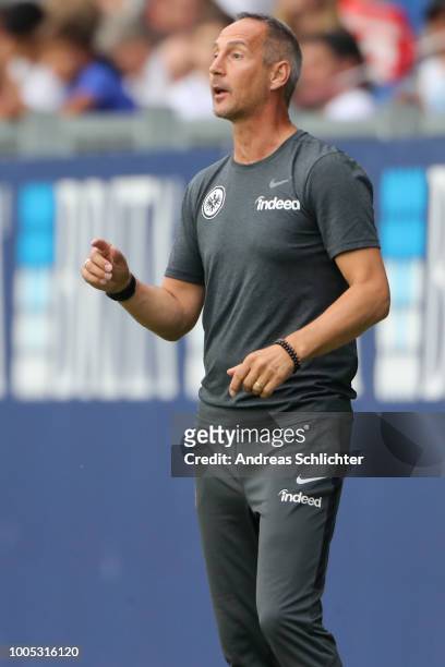 Coach Adi Huetter of Eintracht Frankfurt during the Pre Season Friendly Match between SV Wehen Wiesbaden and Eintracht Frankfurt at BRITA-Arena on...