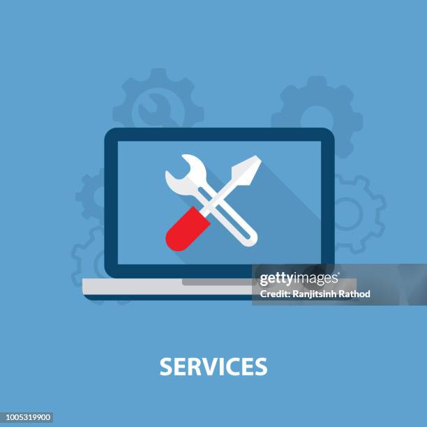 stockillustraties, clipart, cartoons en iconen met service - herstel