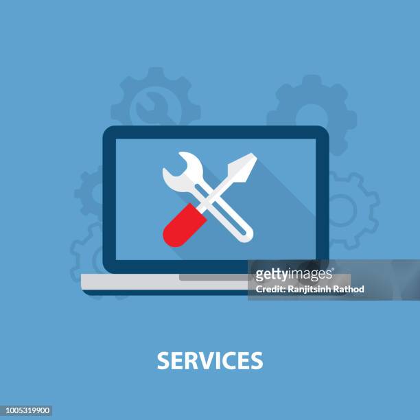 service - computer repair stock illustrations