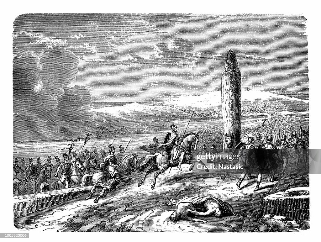 Aanvoer van Agricola en zijn legioenen In Groot-Brittannië (77 AD)