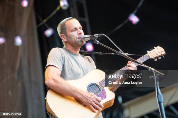 American singer Jack Johnson performs live onstage at Zitadelle Spandau on July 25, 2018 in Berlin, Germany.