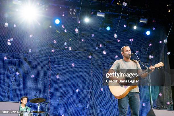 American singer Jack Johnson performs live onstage at Zitadelle Spandau on July 25, 2018 in Berlin, Germany.