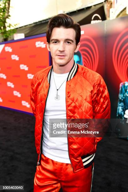 Drake Bell attends the premiere of Lionsgate's 'The Spy Who Dumped Me' at Fox Village Theater on July 25, 2018 in Los Angeles, California.