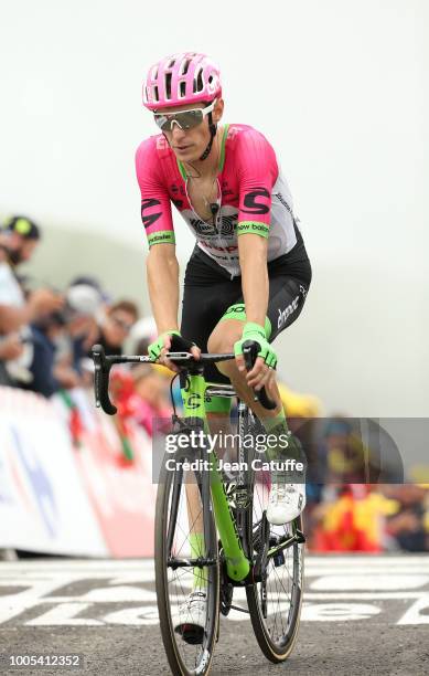 Pierre Rolland of France and EF Education First-Drapac finishing stage 17 of Le Tour de France 2018 between Bagneres-de-Luchon and Saint-Lary-Soulan,...