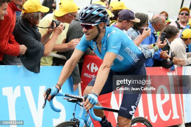 Alejandro Valverde of Spain and Movistar Team finishing stage 17 of Le Tour de France 2018 between Bagneres-de-Luchon and Saint-Lary-Soulan, Col du...