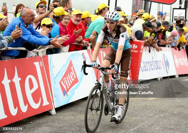 Romain Bardet of France and AG2R La Mondiale finishing stage 17 of Le Tour de France 2018 between Bagneres-de-Luchon and Saint-Lary-Soulan, Col du...