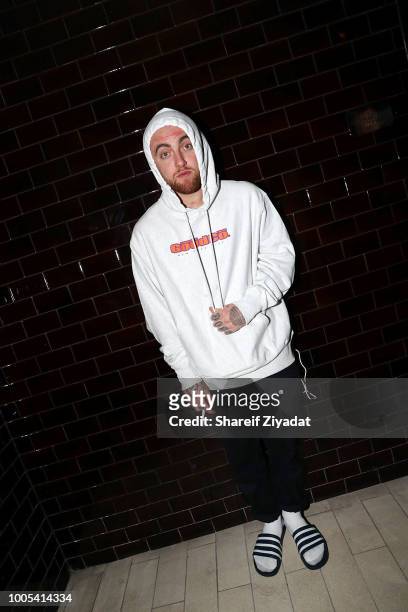 Mac Miller attends Mac Miller Album Listening at The Electric Room on July 25, 2018 in New York City.