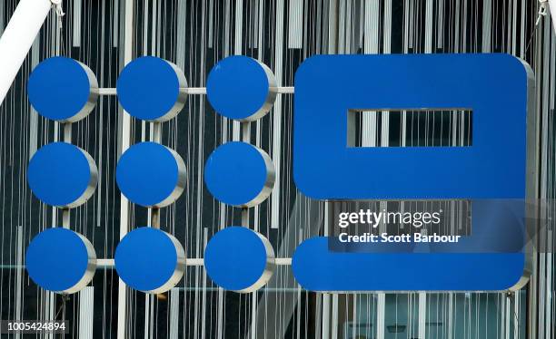 The Nine logo is seen on the outside of their offices on July 26, 2018 in Melbourne, Australia. Nine and Fairfax have announced plans to merge, which...