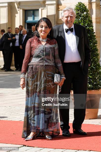 Regine Sixt and her husband Erich Sixt during the opening ceremony of the Bayreuth Festival at Bayreuth Festspielhaus on July 25, 2018 in Bayreuth,...