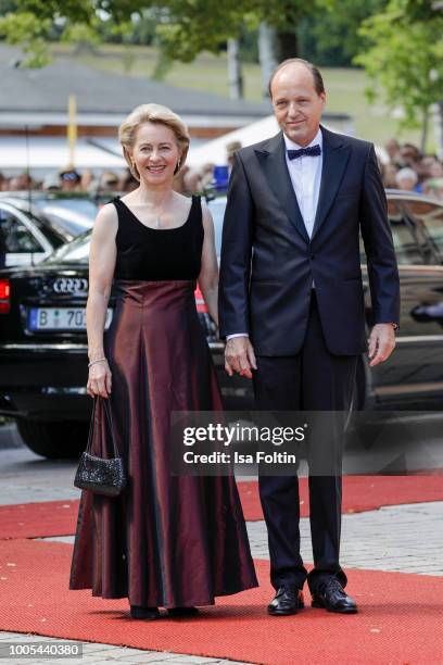 German Defence Minister Ursula von der Leyen and her husband Heiko von der Leyen during the opening ceremony of the Bayreuth Festival at Bayreuth...