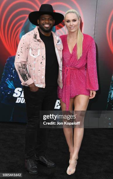 Subban and Lindsey Vonn attend the premiere of Lionsgate's "The Spy Who Dumped Me" at Fox Village Theater on July 25, 2018 in Los Angeles, California.