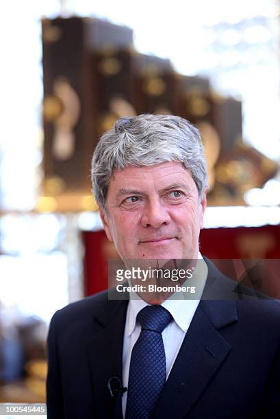 Yves Carcelle, chief executive officer of Louis Vuitton, poses for a photograph at the Louis Vuitton "maison," the flagship store for LVMH Moet...