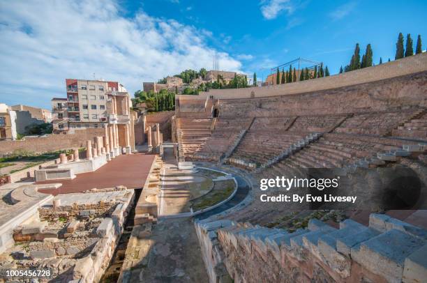 roman theatre cartagena, murcia, spain, europe. - murcia stock-fotos und bilder